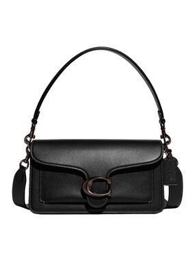 New Coach Classic Black Tabby 26 Leather Shoulder Bag with Black Hardware